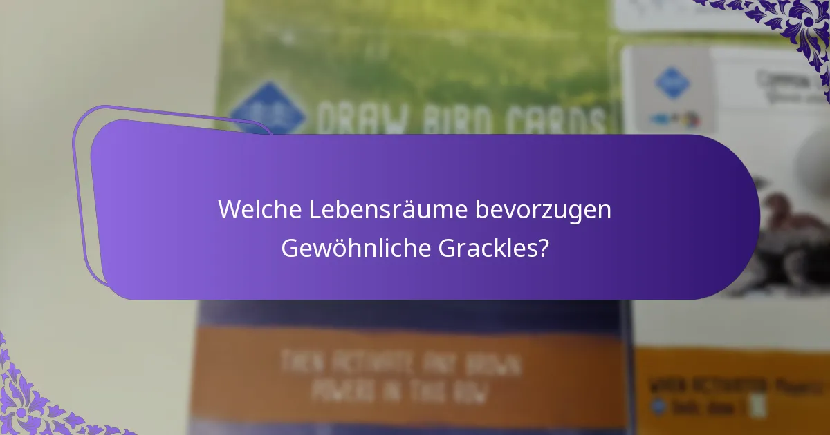 Welche Lebensräume bevorzugen Gewöhnliche Grackles?