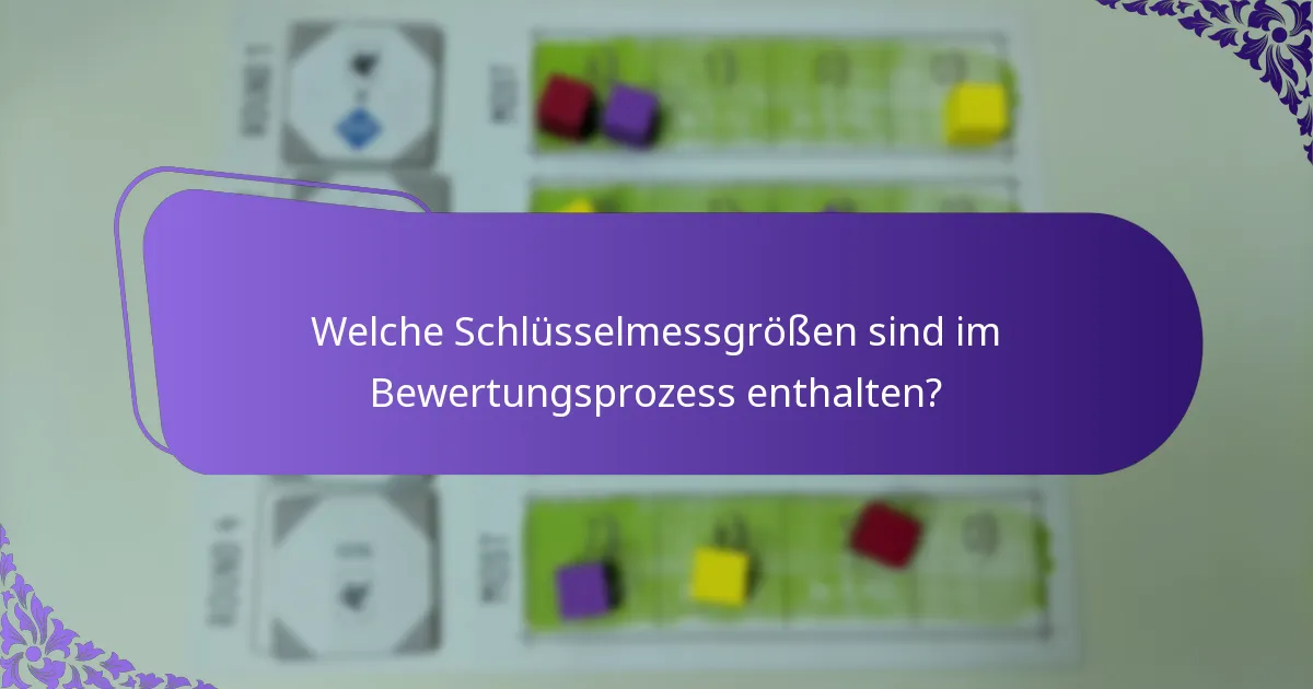 Welche Schlüsselmessgrößen sind im Bewertungsprozess enthalten?