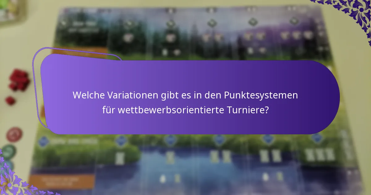 Welche Variationen gibt es in den Punktesystemen für wettbewerbsorientierte Turniere?