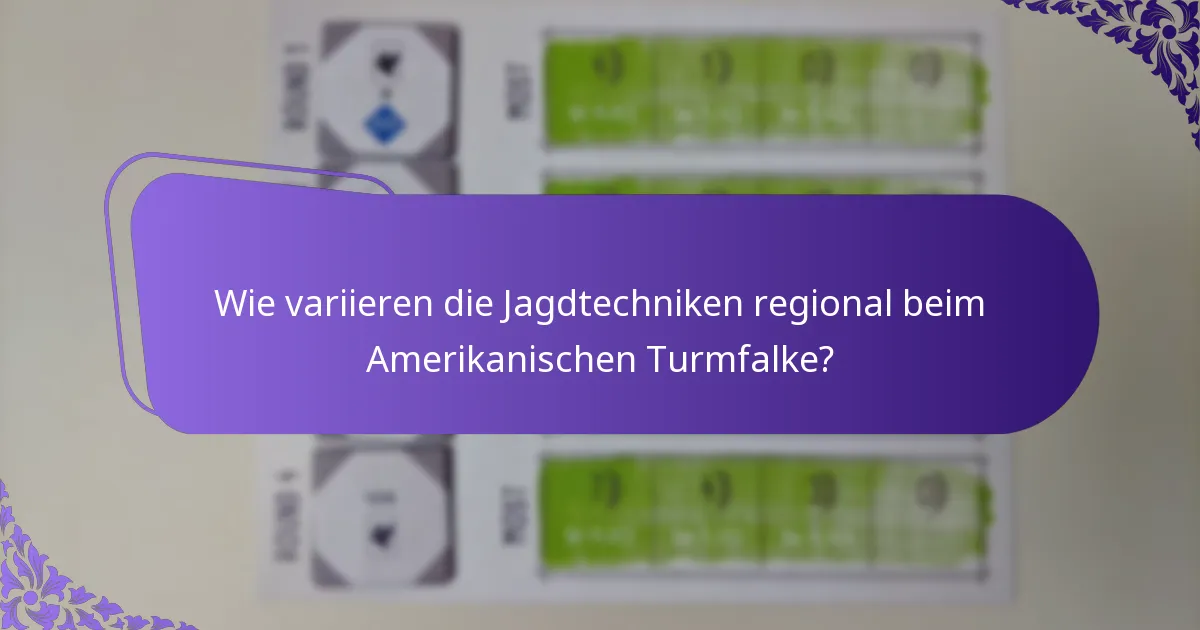 Wie variieren die Jagdtechniken regional beim Amerikanischen Turmfalke?